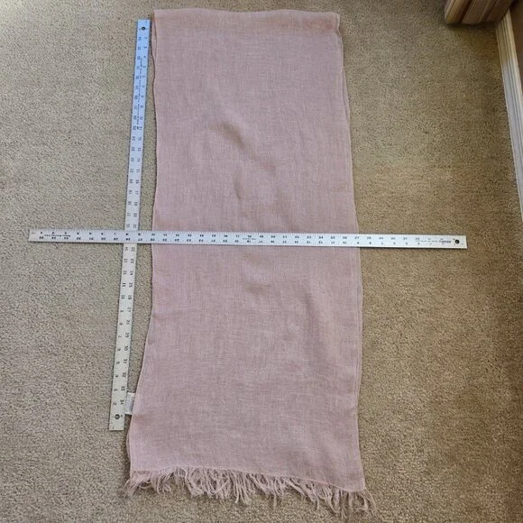 Vikolino Linen Scarf Pink European Washed Linen - Picture 7 of 7